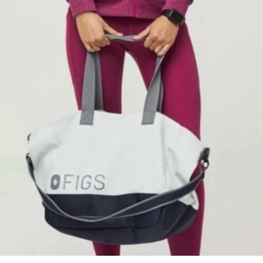 Figs Black and White Duffel Bag tote bag